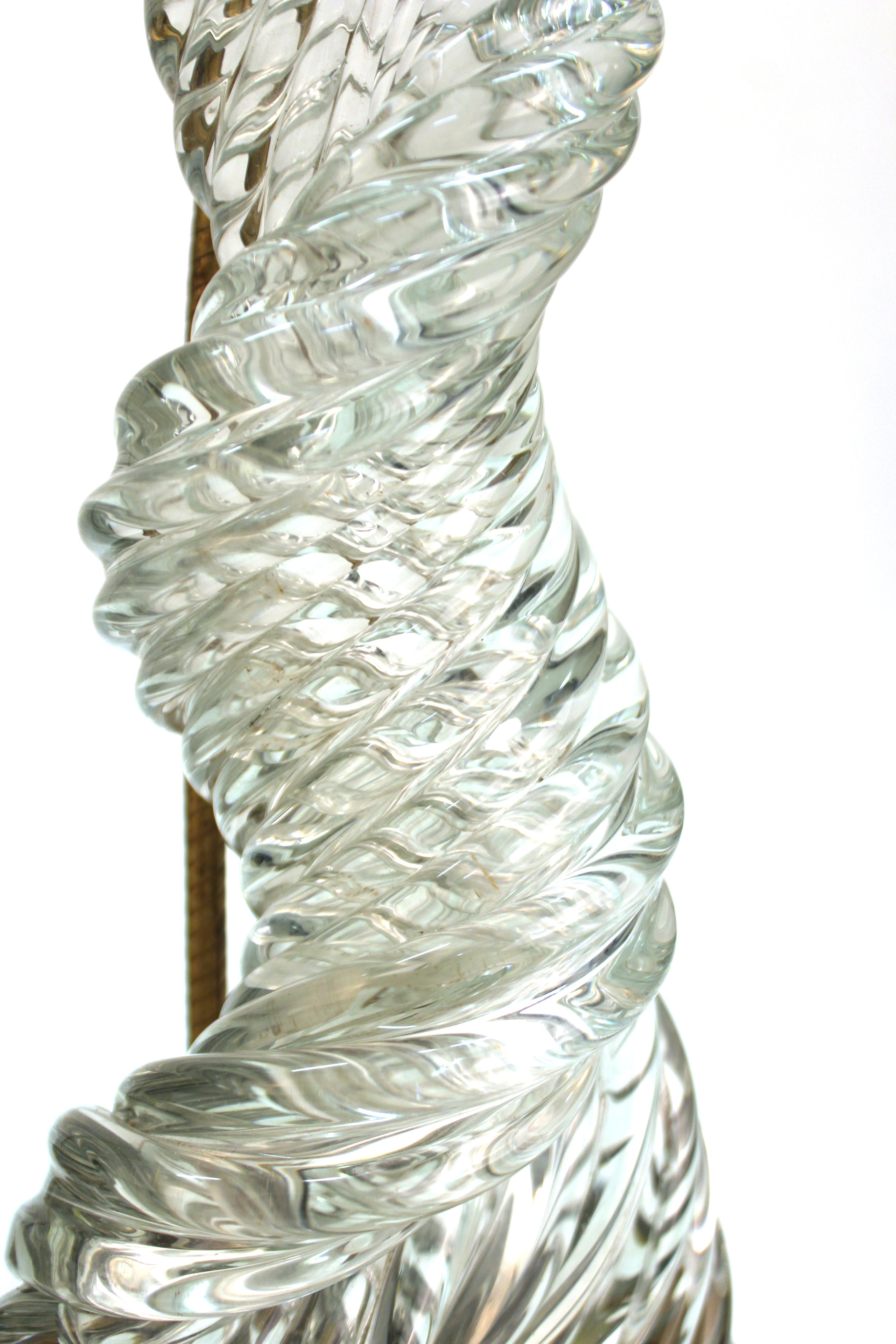 Metal Venini & Scarpa Italian Murano Glass 'Diamante' Table Lamps