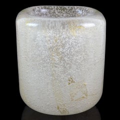 Venini Scarpa Murano Bollicine con pagliuzze d’oro bianco – Mini vaso in vetro artistico italiano