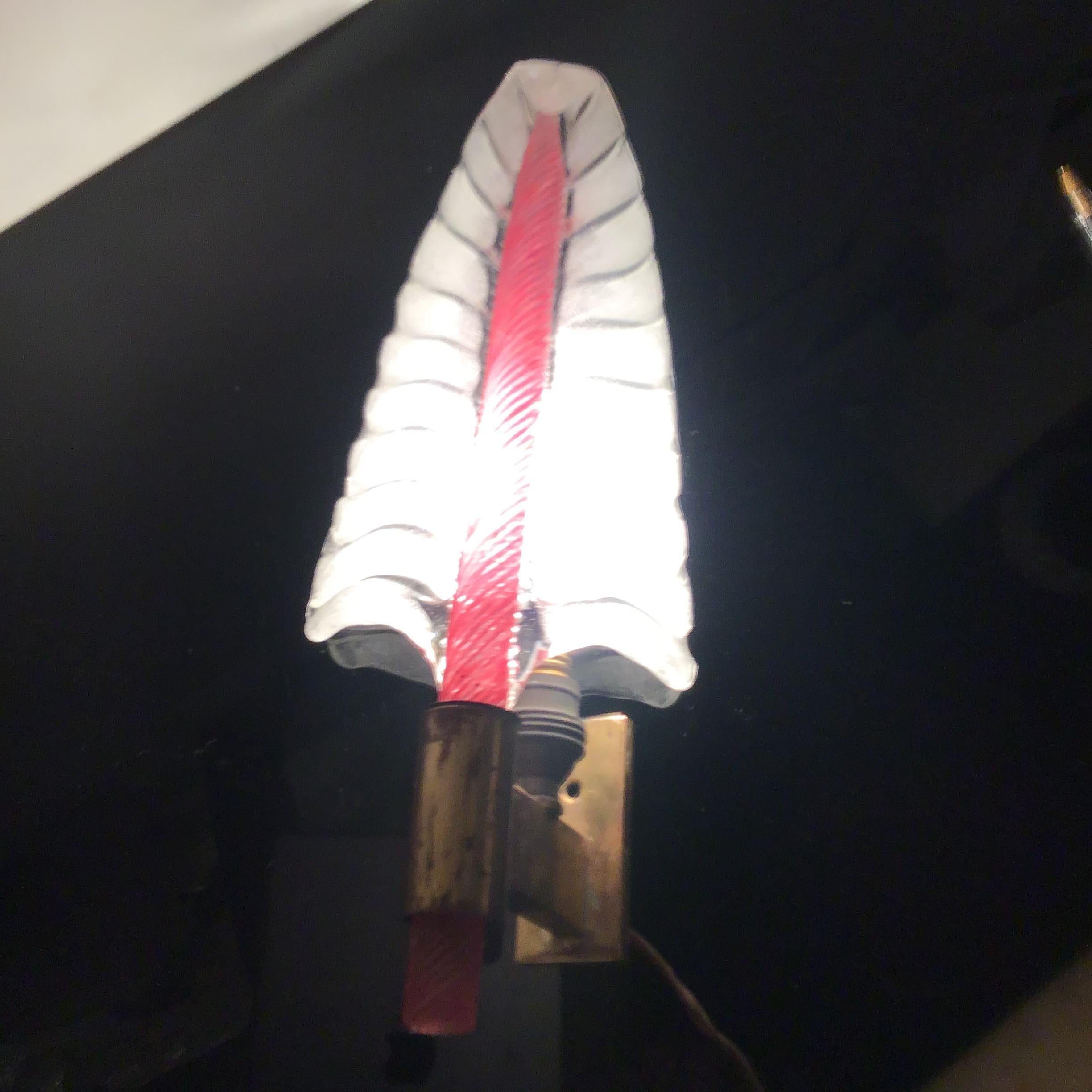 Venini Sconce in ottone e vetro di Murano 1930 Italia in vendita 1