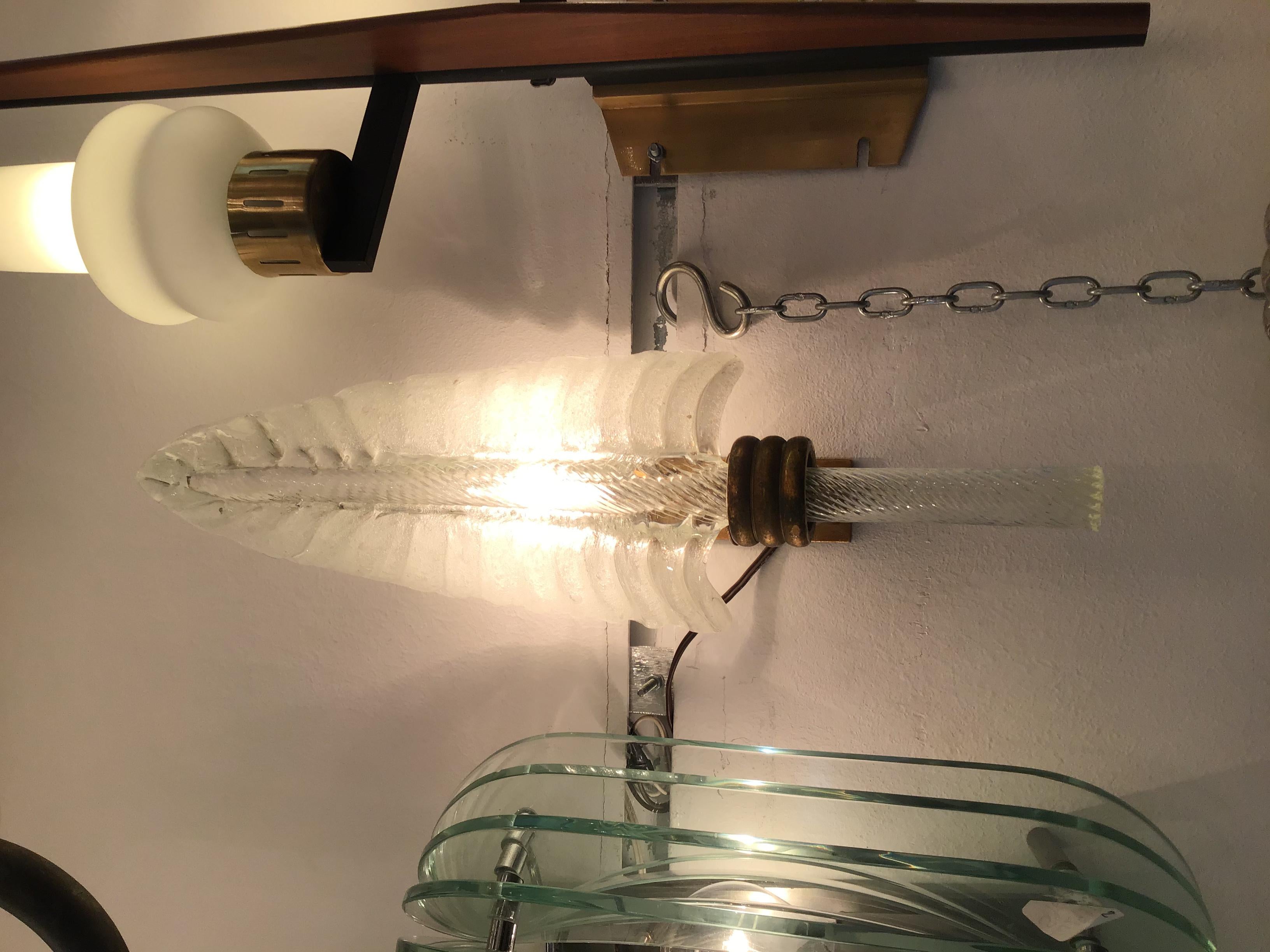 Venini Sconce Murano Glass Brass, 1930, Italy For Sale 8