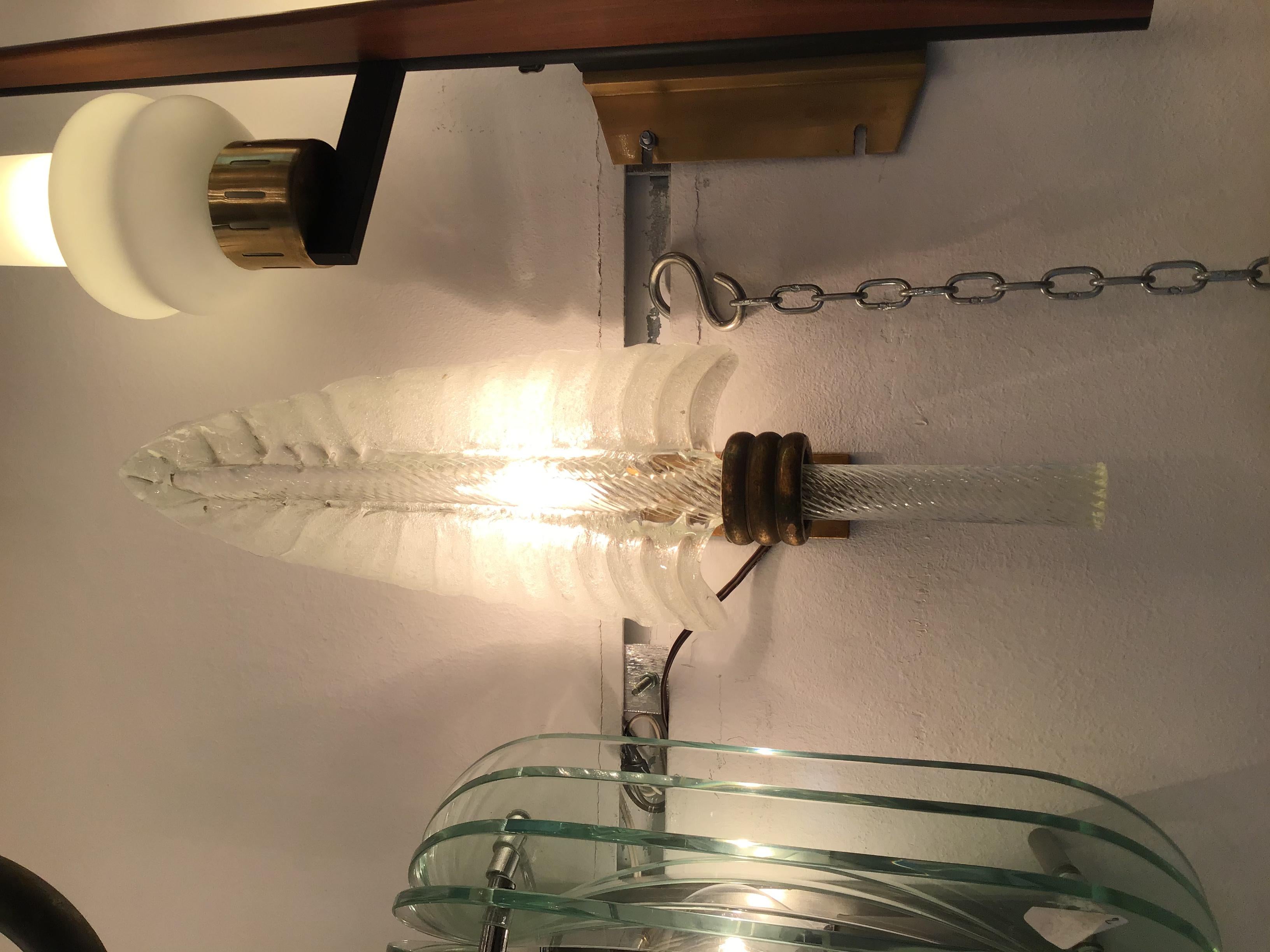 Venini Sconce Murano Glass Brass, 1930, Italy For Sale 9