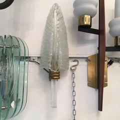 Venini Sconce Murano Glass Brass, 1930, Italy