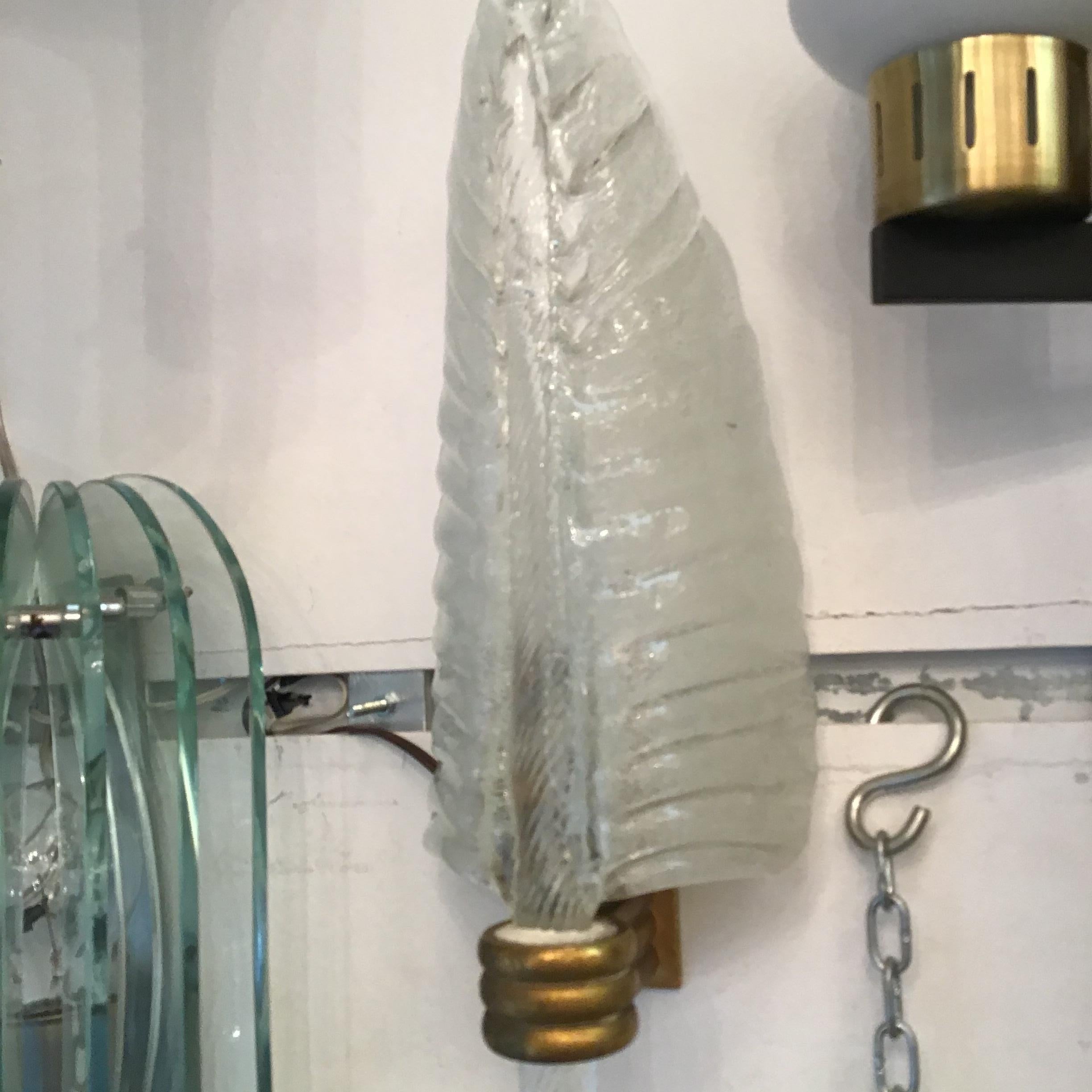 Applique Venini en verre de Murano et laiton, 1930, Italie en vente 2