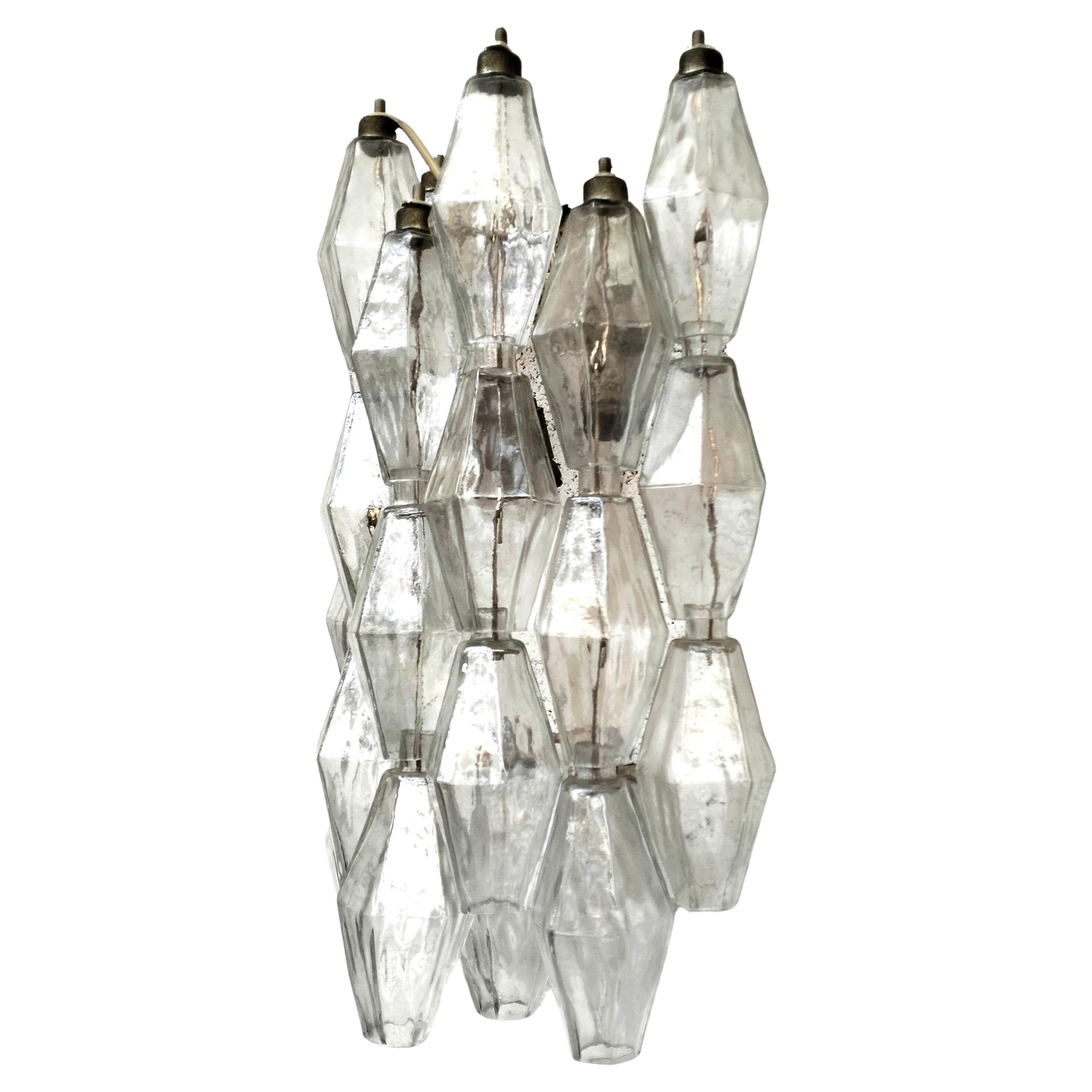 Venini Applique "Poliedri" Carlo Scarpa Verre de Murano Métal Fer, 1950, Italie en vente