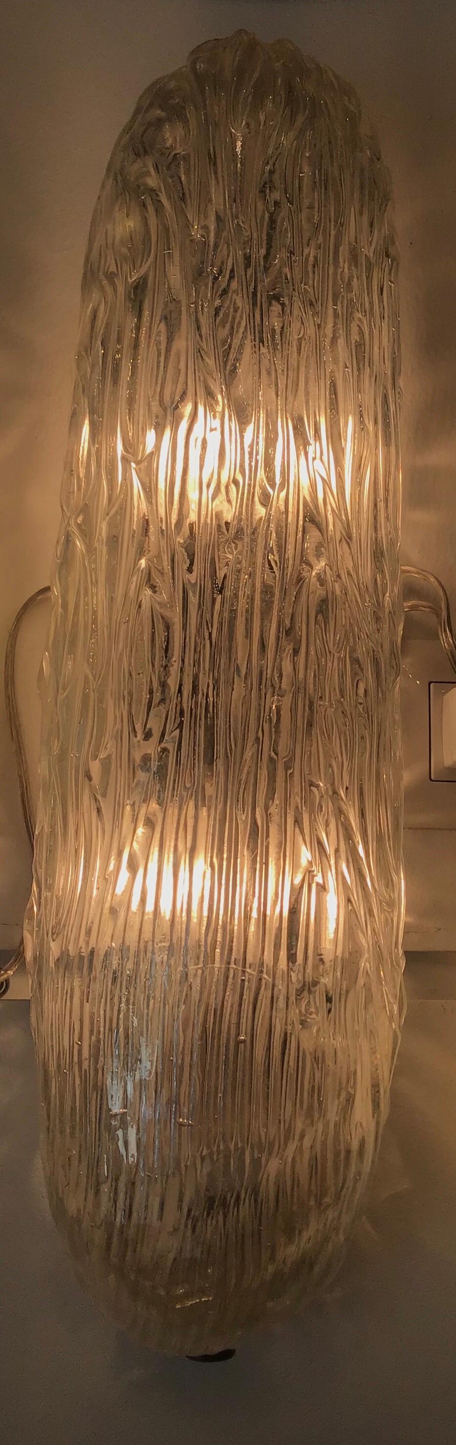 Venini Sconces/Ceiling Light Murano Glass Brass, 1950, Italy For Sale 8