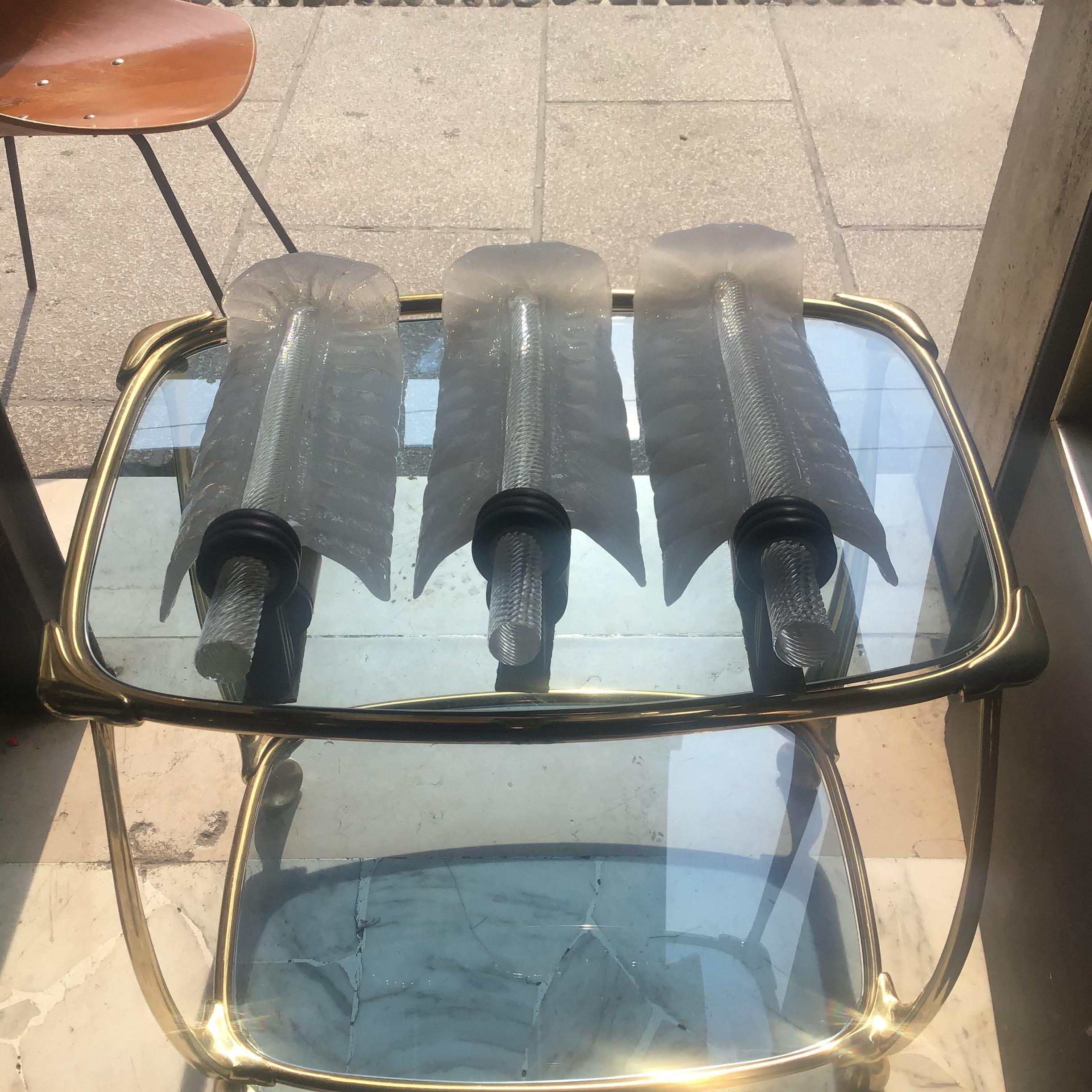 VENINI Apliques de cristal de Murano Latón 1930 Italia Cristal de Murano en venta