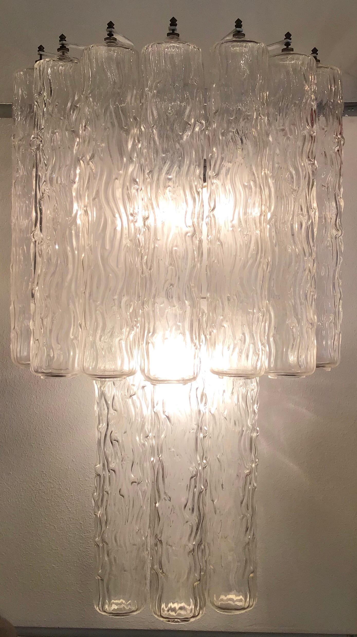 Venini sconces Murano glass metal, 1955, Italy.
