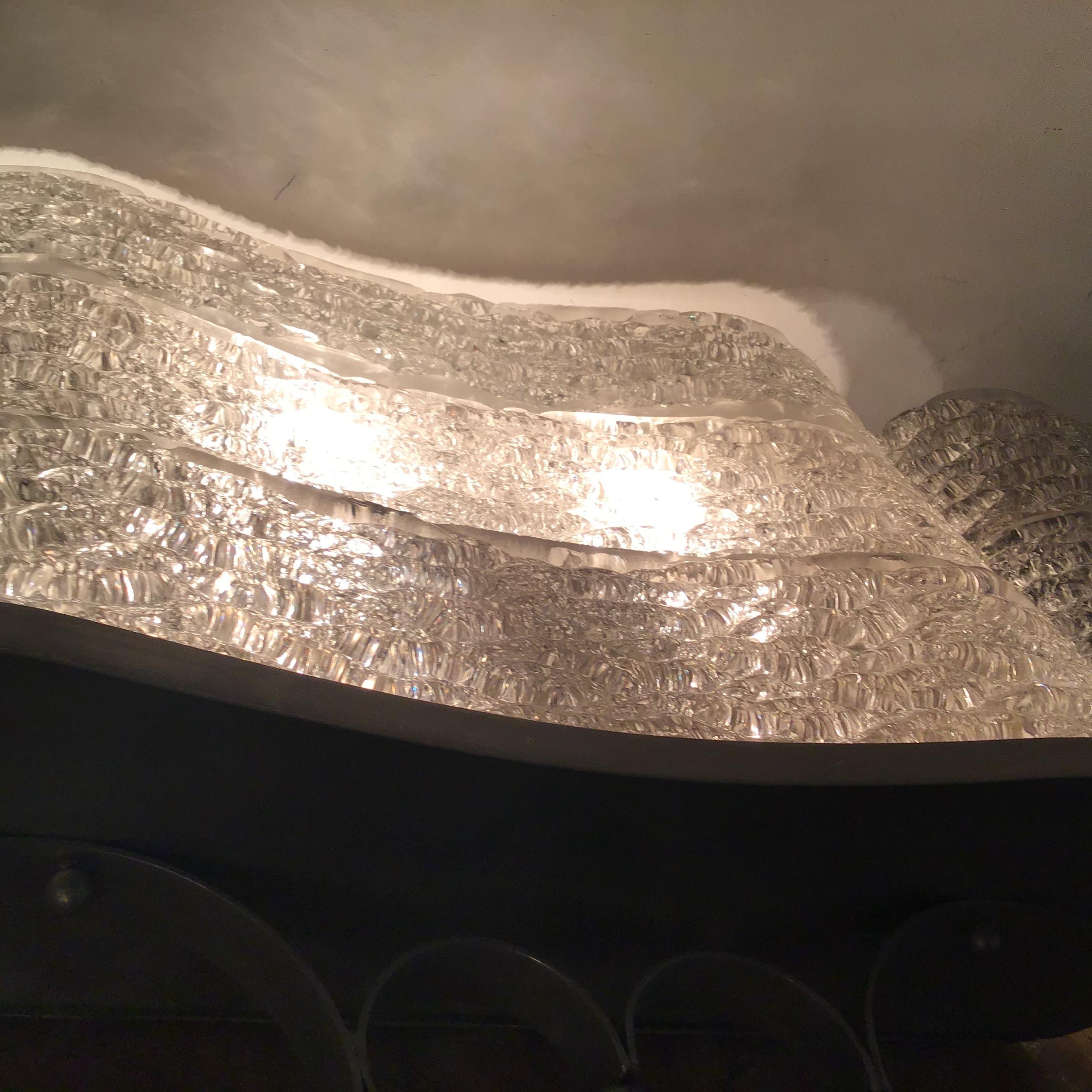 Milieu du XXe siècle VENINI Appliques en verre de Murano métallique, 1940, Italie en vente