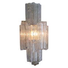 Venini Sconces Murano Iridescent Glass Metal, 1950, Italy