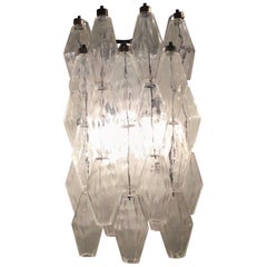 Venini Sconces “Poliedri” Carlo Scarpa Murano Glass Metal Iron, 1950, Italy