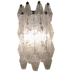 Venini Sconces “Poliedri” Carlo Scarpa Murano Glass Metal Iron, 1950, Italy