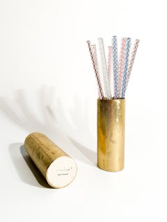 Set di 12 bastoncini da cocktail in vetro di Murano degli anni '80 di Venini