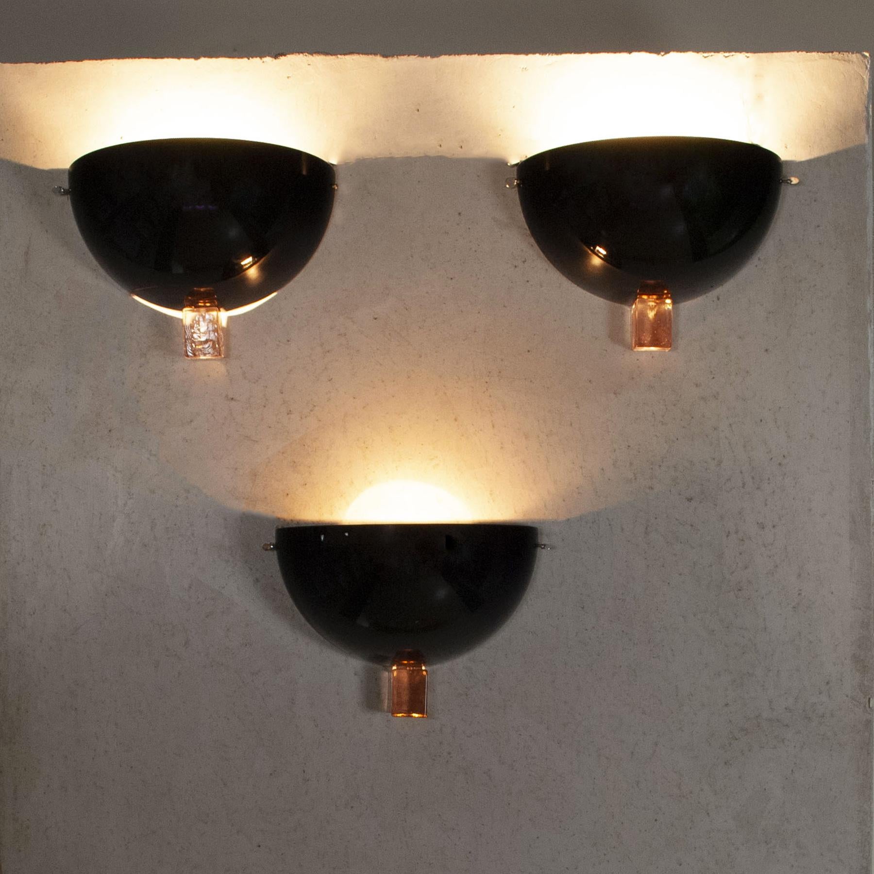 Venini set of two of Eight wall Lamps, Victor Model 80's In Good Condition For Sale In bari, IT