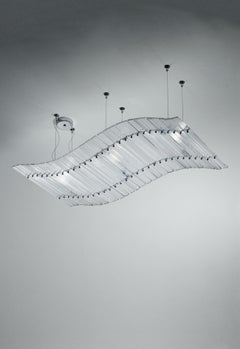 Venini Short Tappeto Volante Pendant Light in Crystal Glass