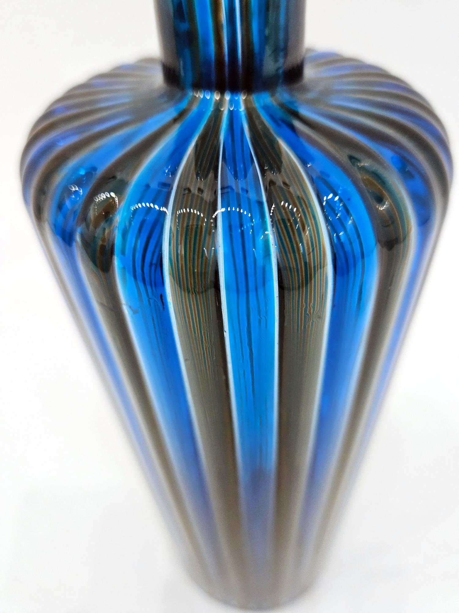 Venini Signierte Murano Glasflasche von Gio Ponti mit Originalstopfen, Italien 1997 im Angebot 4
