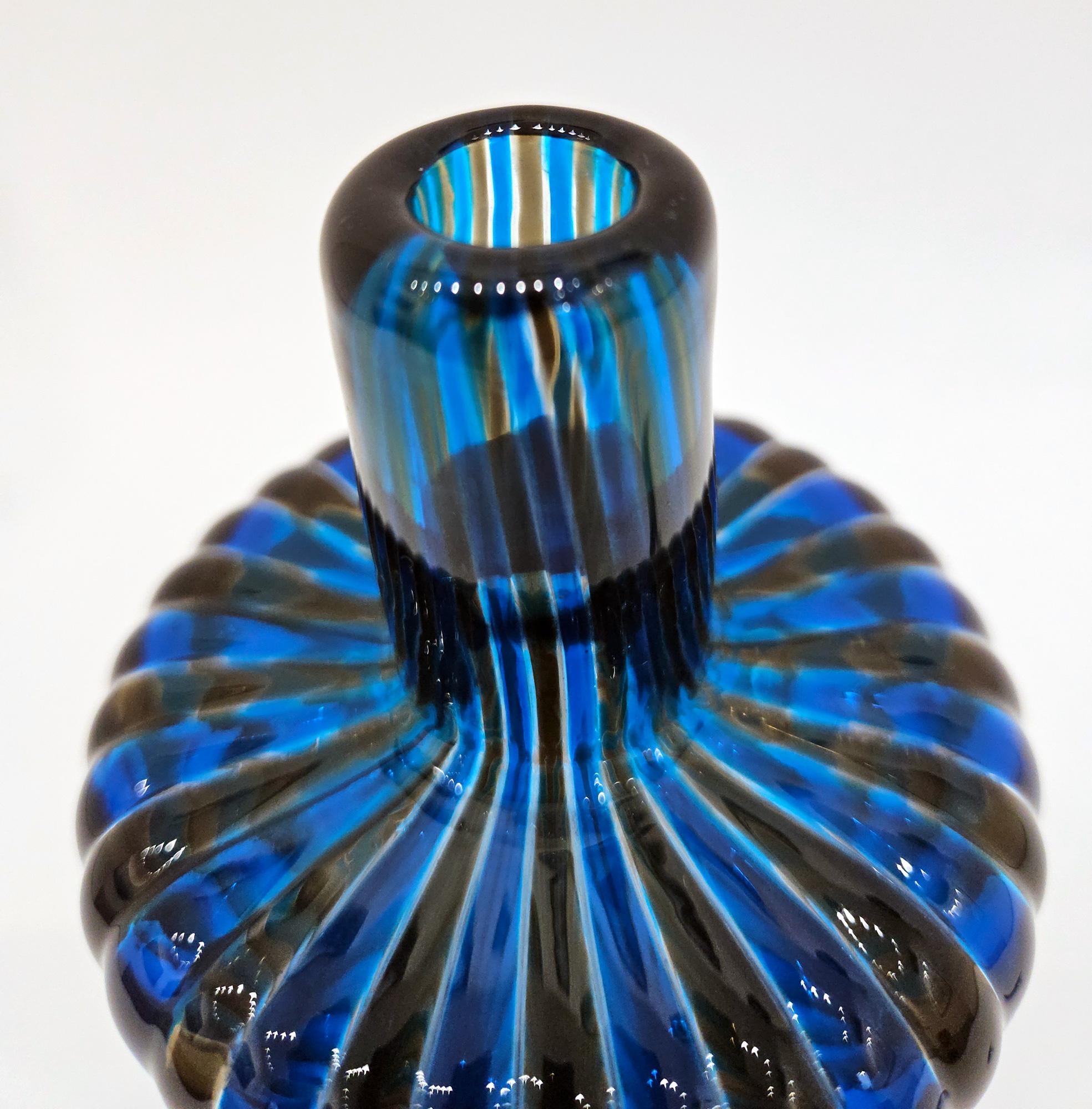 Venini Signierte Murano Glasflasche von Gio Ponti mit Originalstopfen, Italien 1997 im Angebot 7
