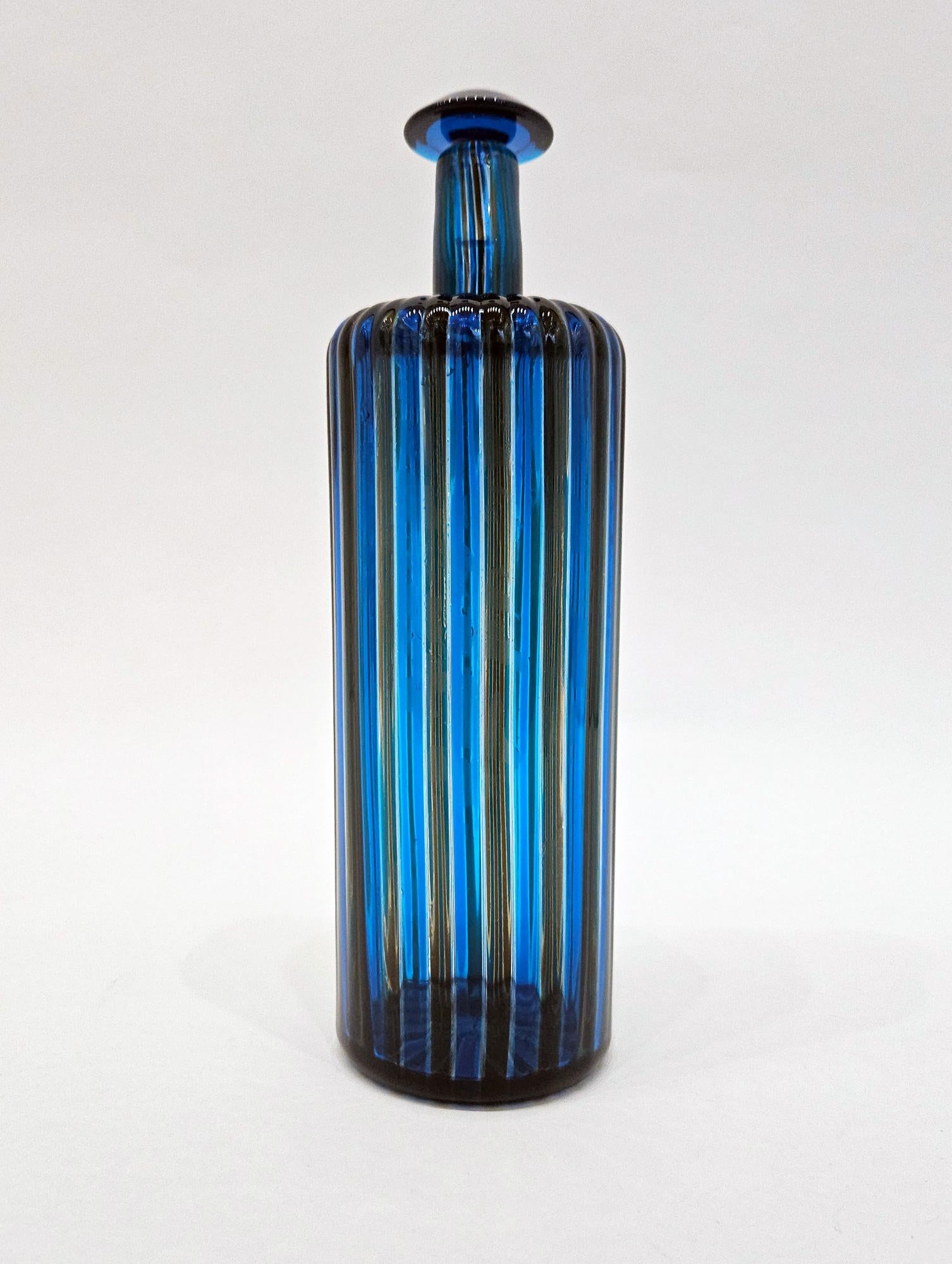 Venini Signierte Murano Glasflasche von Gio Ponti mit Originalstopfen, Italien 1997 im Angebot 10