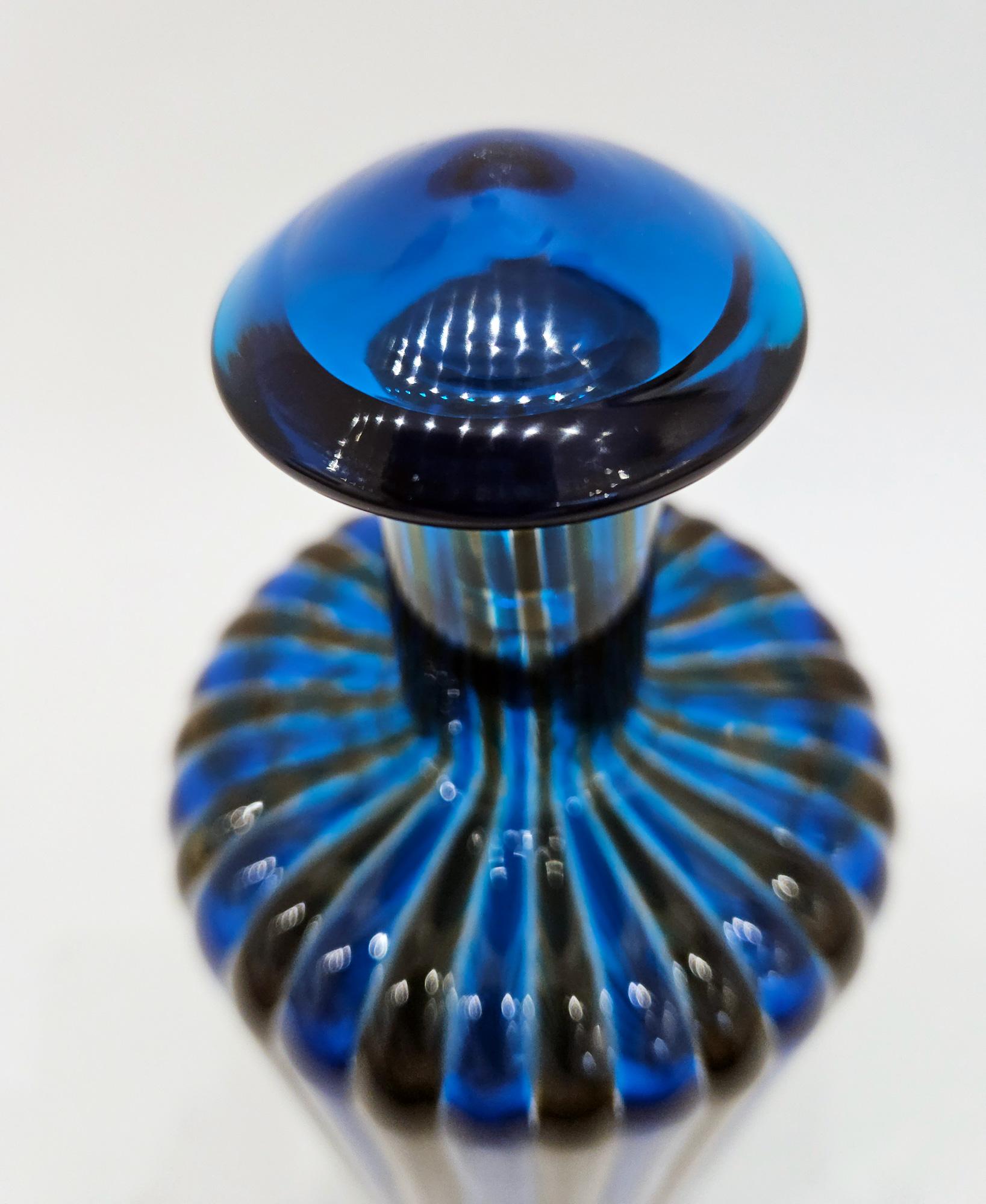 Venini Signierte Murano Glasflasche von Gio Ponti mit Originalstopfen, Italien 1997 (Italienisch) im Angebot