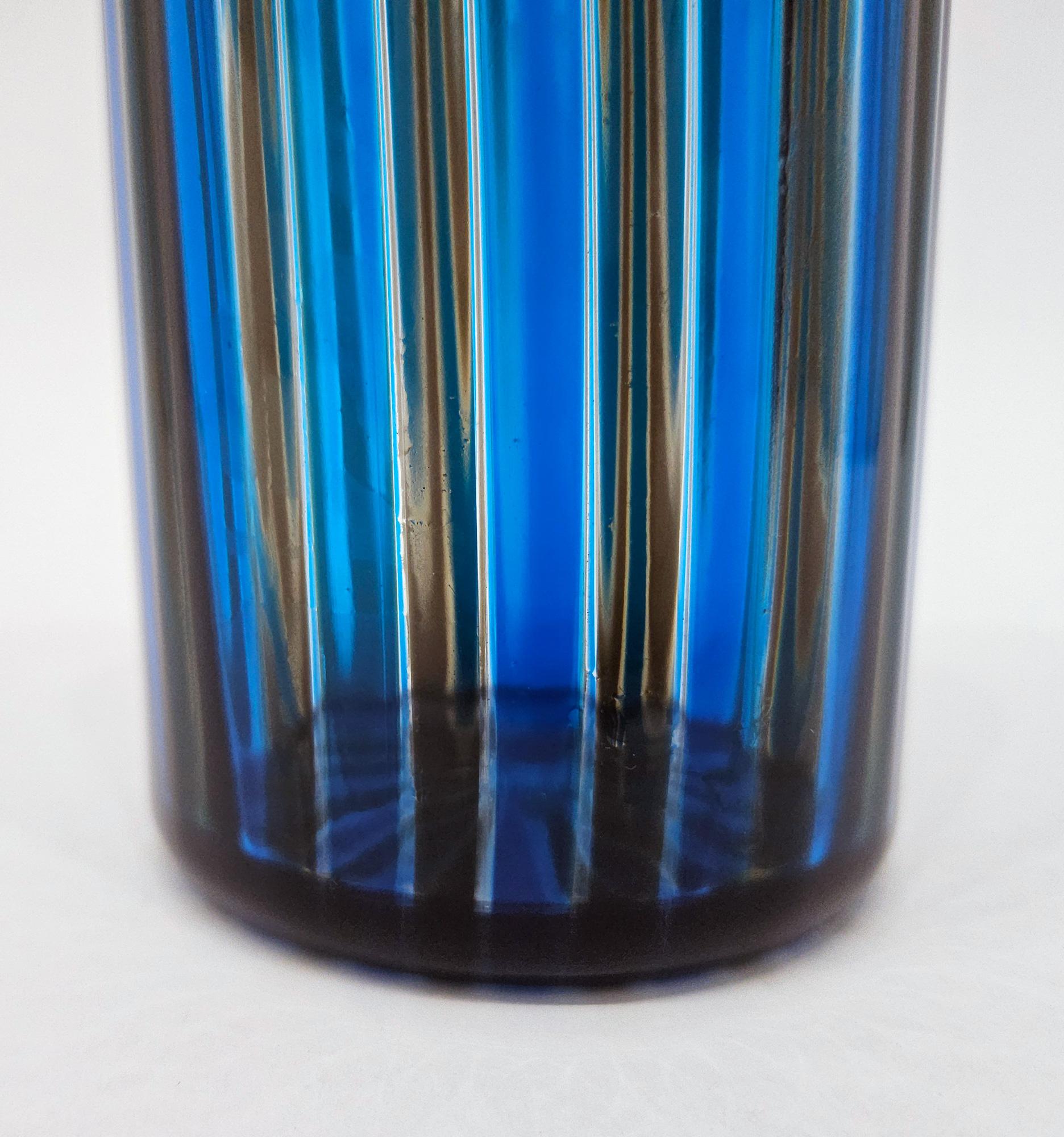 Venini Signierte Murano Glasflasche von Gio Ponti mit Originalstopfen, Italien 1997 (20. Jahrhundert) im Angebot