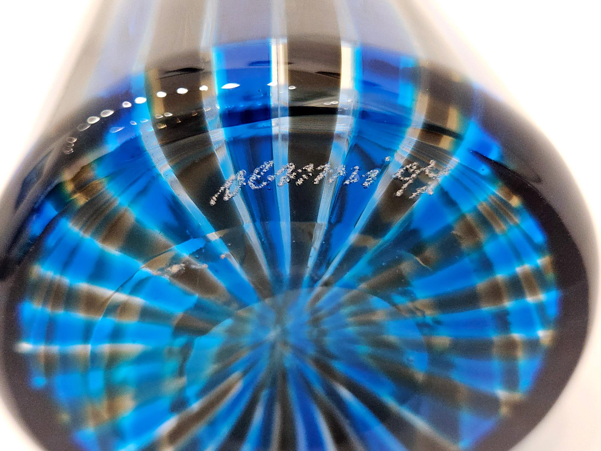 Venini Signierte Murano Glasflasche von Gio Ponti mit Originalstopfen, Italien 1997 im Angebot 2