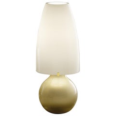 Venini Small Argea Table Lamp Straw Yellow with White Shade