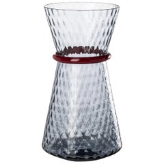 Venini Small Tiara Vase in Grape and Red Glass by Francesco Lucchese
