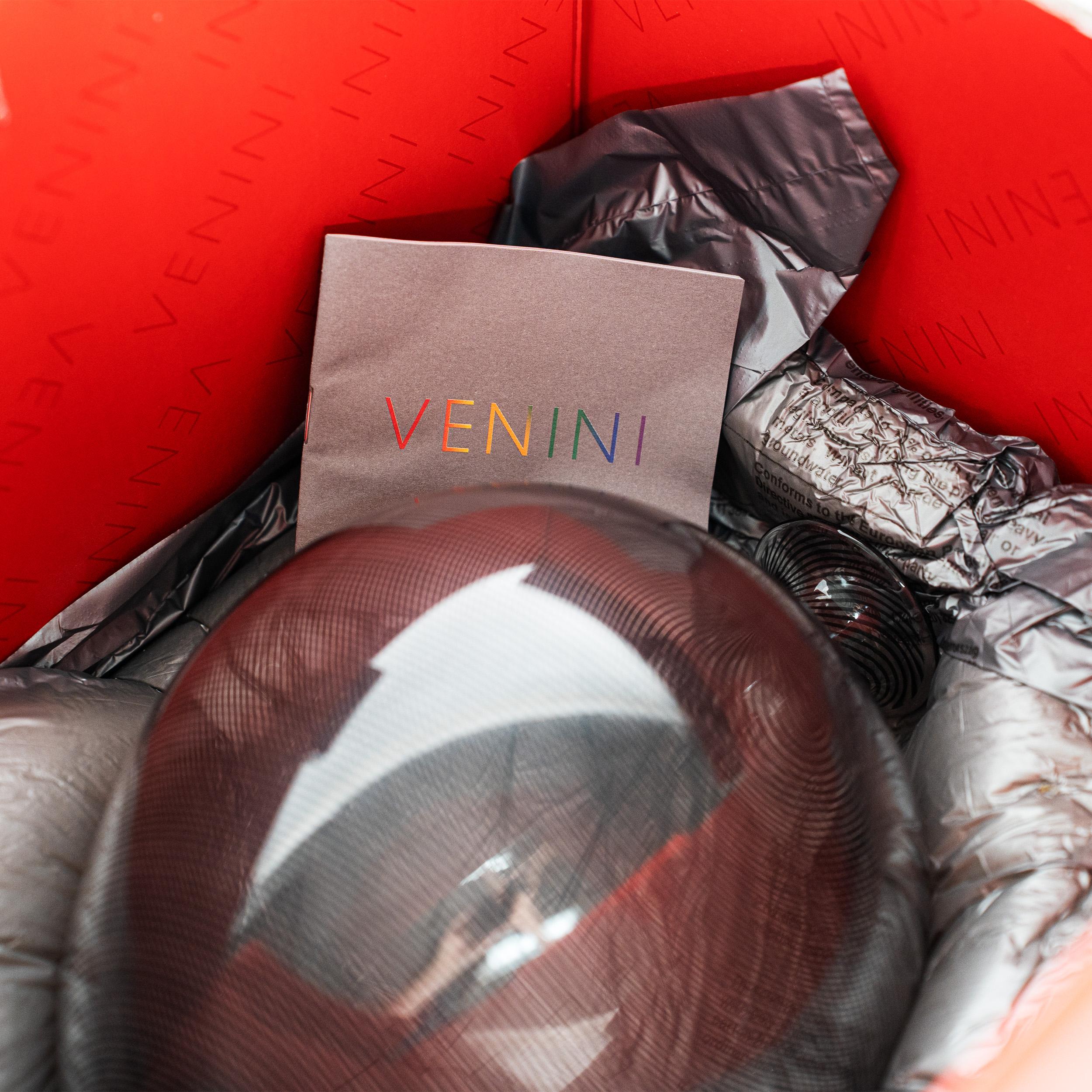 Vetro soffiato Venini vaso speciale Veronese nero Filigrana Vetro di Murano Edizione Limitata. 6/99 2013 in vendita