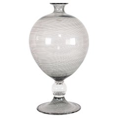 VENINI jarrón especial Veronese negro Filigrana Murano Vidrio Ed. Limitada 6/99 2013