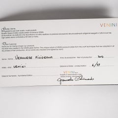 VENINI special vase Veronese Filigrana Pink Murano Glass Limited Ed. 6/99, 2014