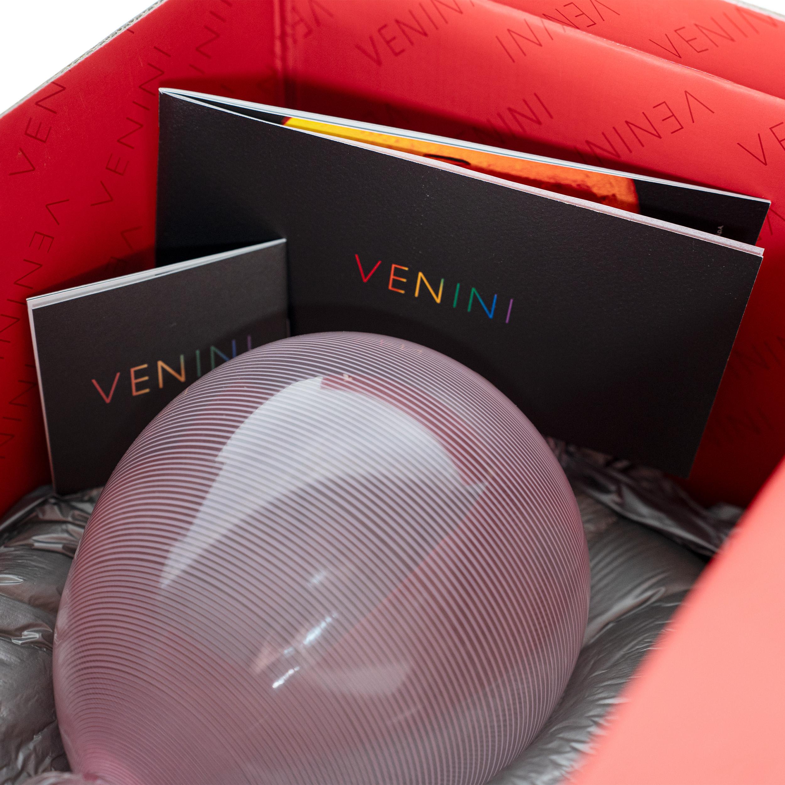 Venini vaso speciale Veronese Filigrana Rosa in vetro di Murano Edizione Limitata. 6/99, 2014 in vendita 1