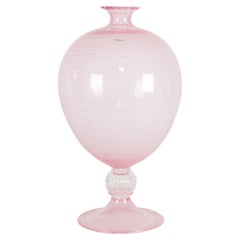 VENINI jarrón especial Veronese Filigrana Rosa de cristal de Murano Ed. limitada 6/99, 2014