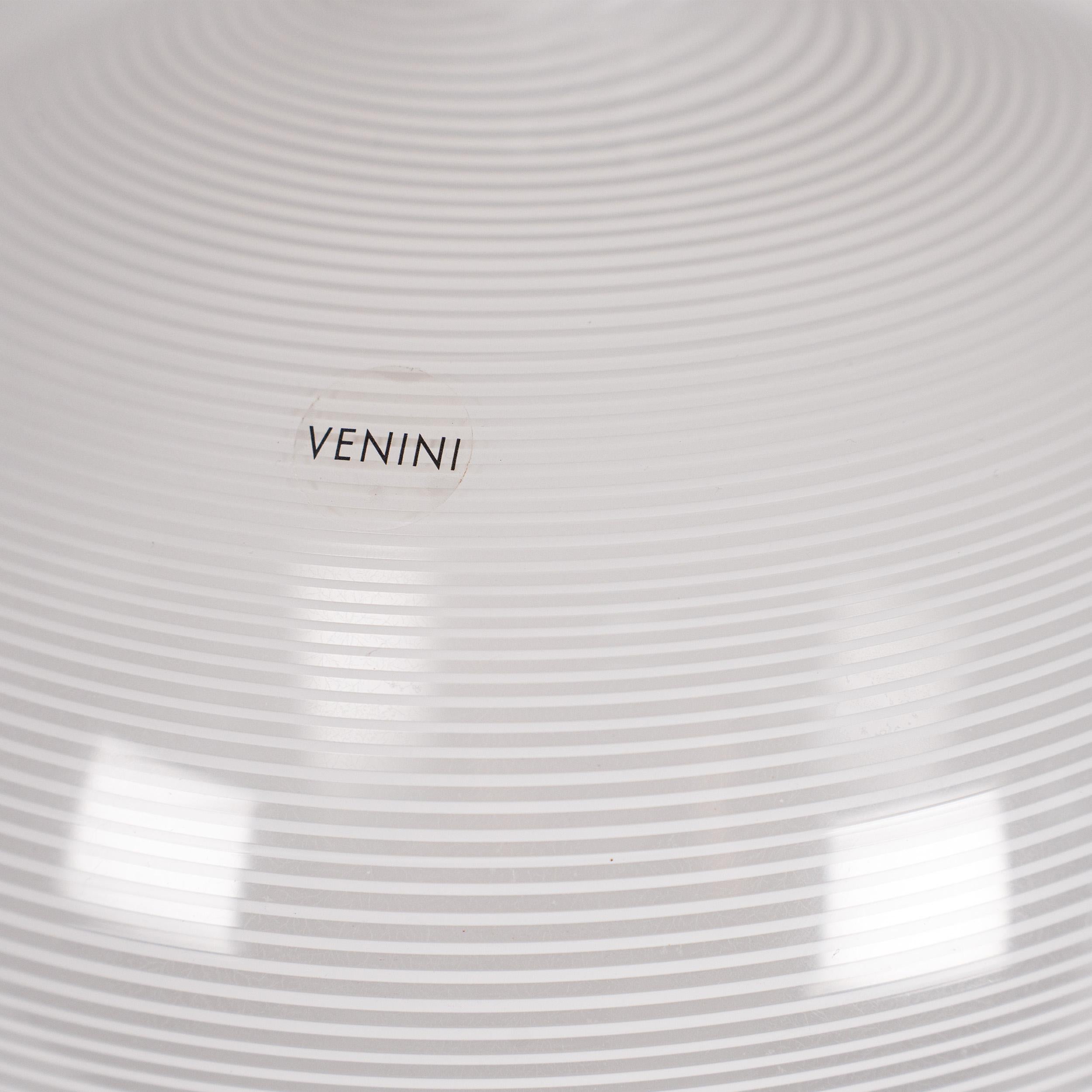 VENINI jarrón especial Veronese Filigrana Blanco Cristal de Murano Ed. limitada 6/99, 2013 Italiano en venta