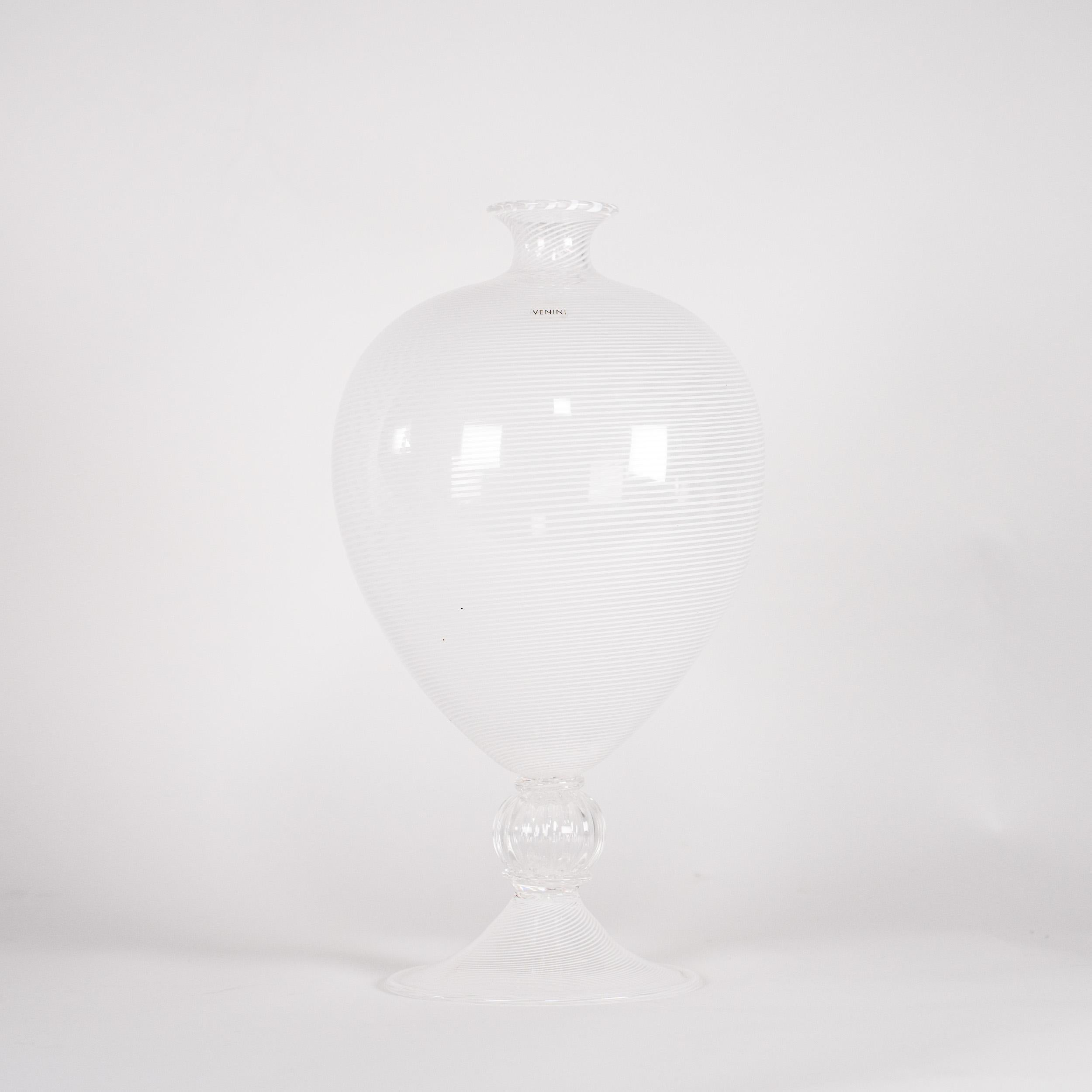 VENINI jarrón especial Veronese Filigrana Blanco Cristal de Murano Ed. limitada 6/99, 2013 Siglo XXI y contemporáneo en venta