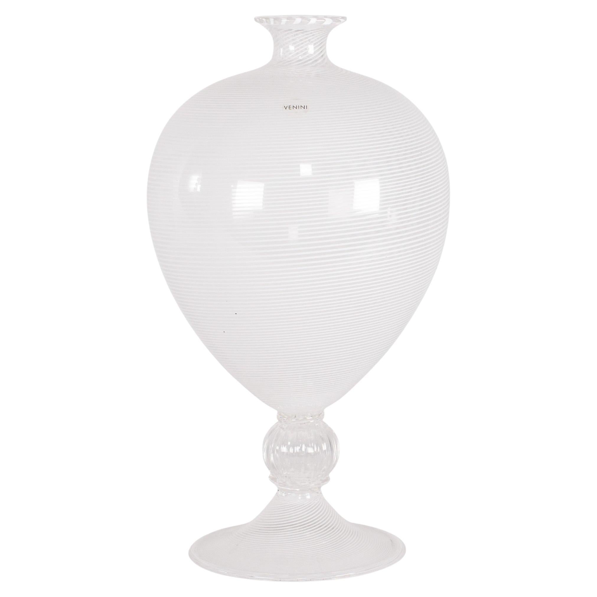 VENINI vaso speciale Veronese Filigrana White Murano Glass Limited Ed. 6/99, 2013