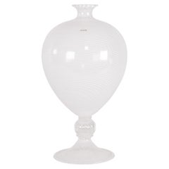 VENINI jarrón especial Veronese Filigrana Blanco Cristal de Murano Ed. limitada 6/99, 2013