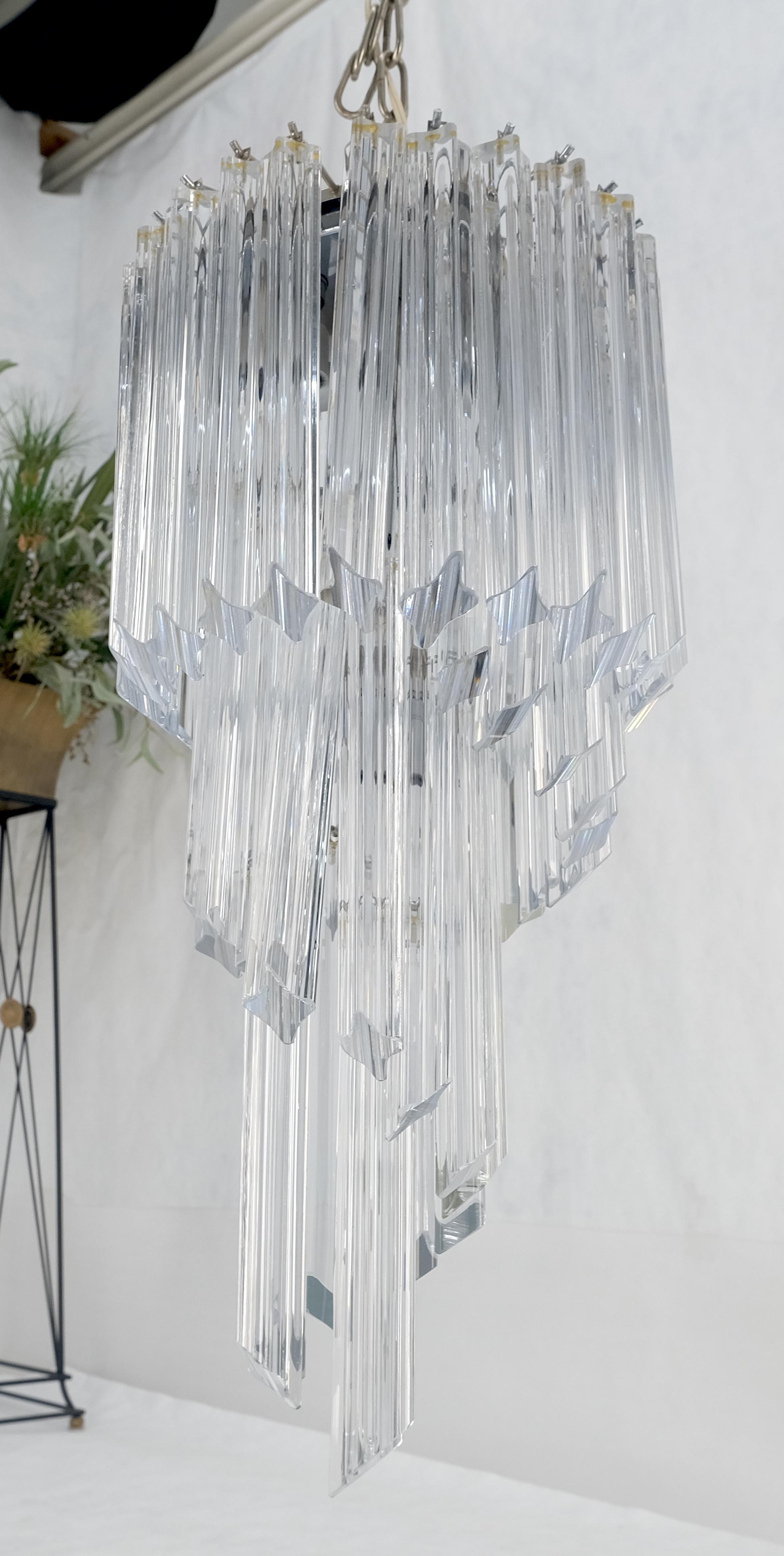 Lámpara de araña en espiral Venini con prismas de cristal de Murano Triedri en venta 1