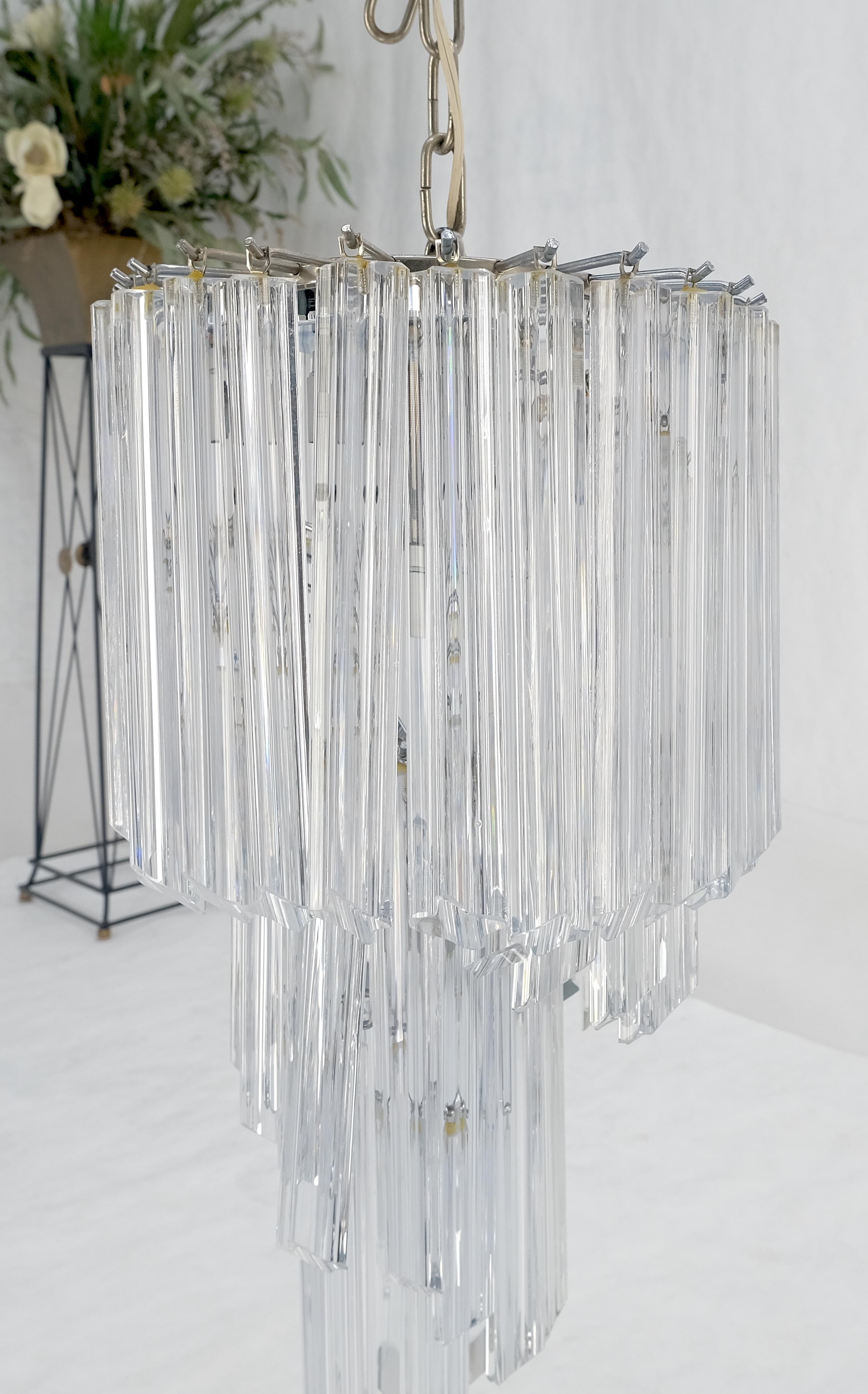 Lámpara de araña en espiral Venini con prismas de cristal de Murano Triedri en venta 2