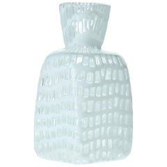 Venini Square Occhi Vase in White by Ludovico Diaz de Santillana, Tobia Scarpa