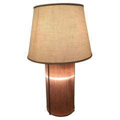 Venini stile Table Lamp Brass Murano Glass Fabric Lampshade 1960 Italy