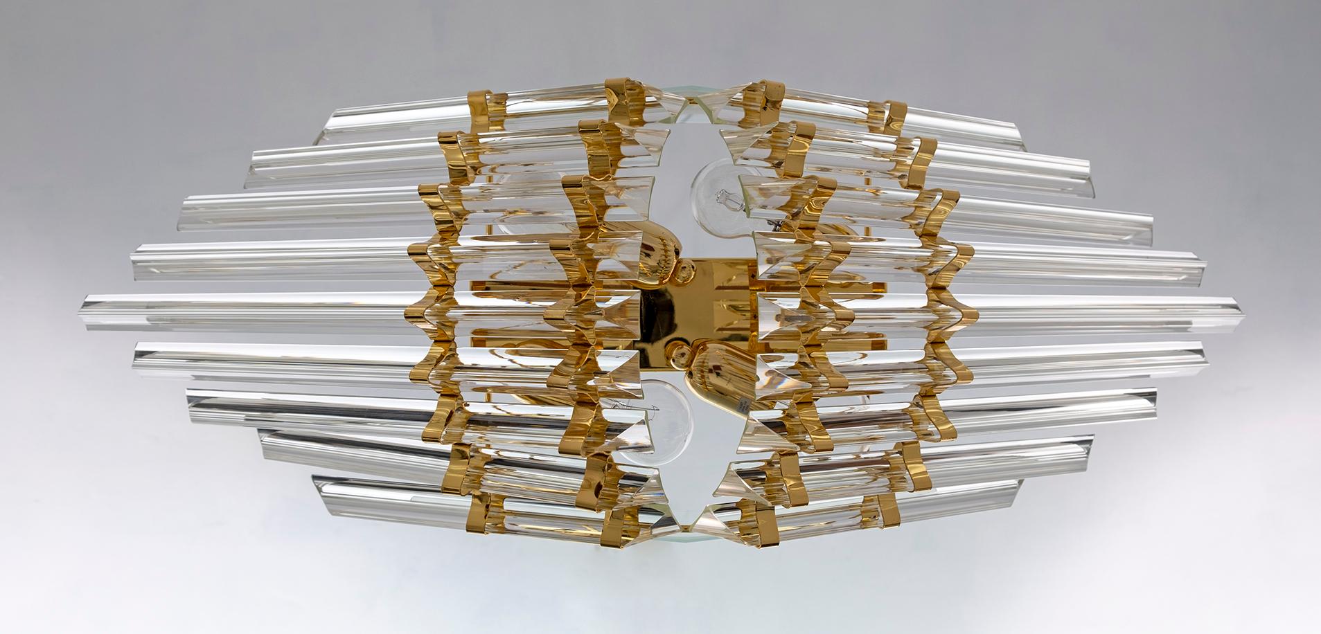 Venini Stily Modern Italian Brass and Murano Glass 