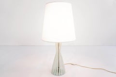 Venini Striped Celadon Glass 1956 Rare Table Lamp