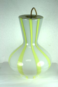 Venini Striped Glass Pendant Fixture, Italy