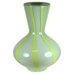 Venini Striped Glass Pendant Fixture, Italy