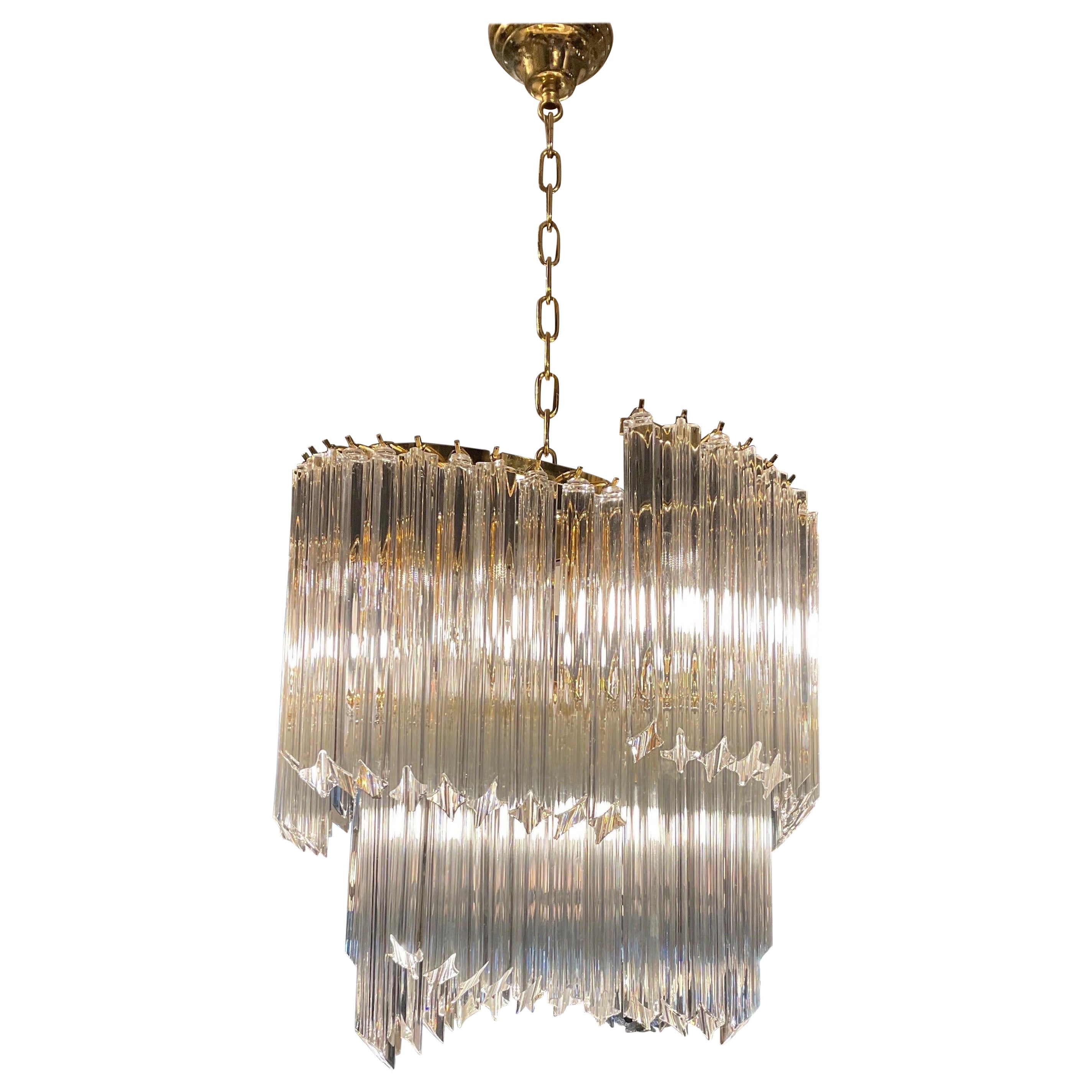 Lampadario in stile Venini in vetro di Murano in vendita