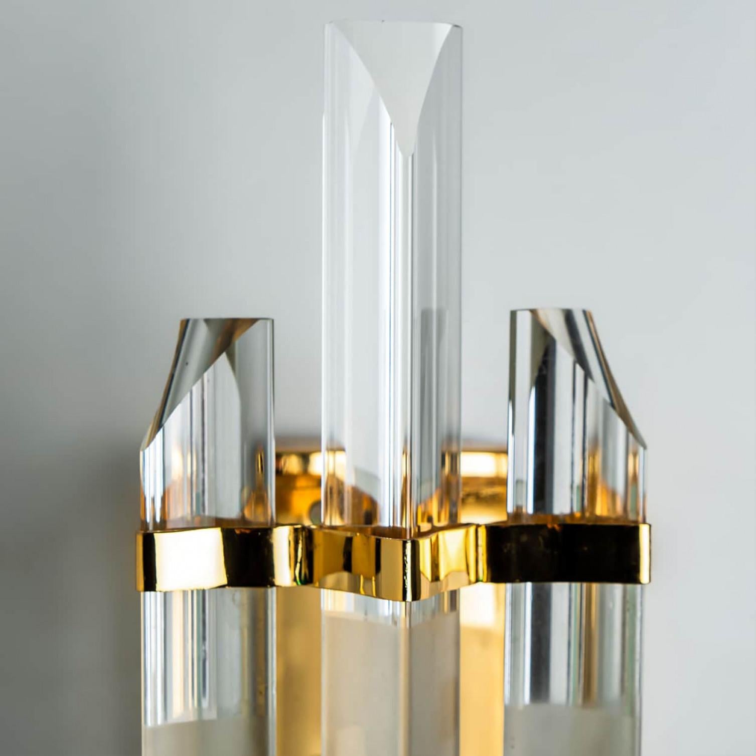 Apliques de latón dorado transparente estilo Venini, 1970 en venta 4