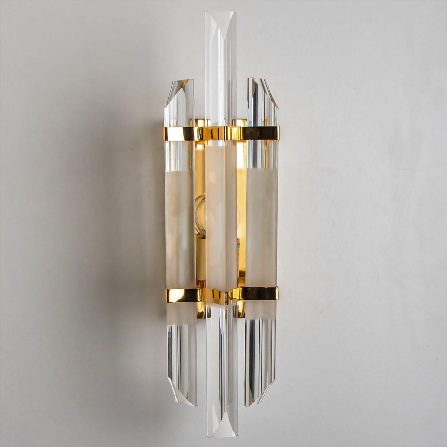 Apliques de latón dorado transparente estilo Venini, 1970 Otro en venta