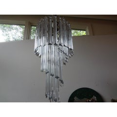 Murano Glass Spiral Chandelier, Venini Style