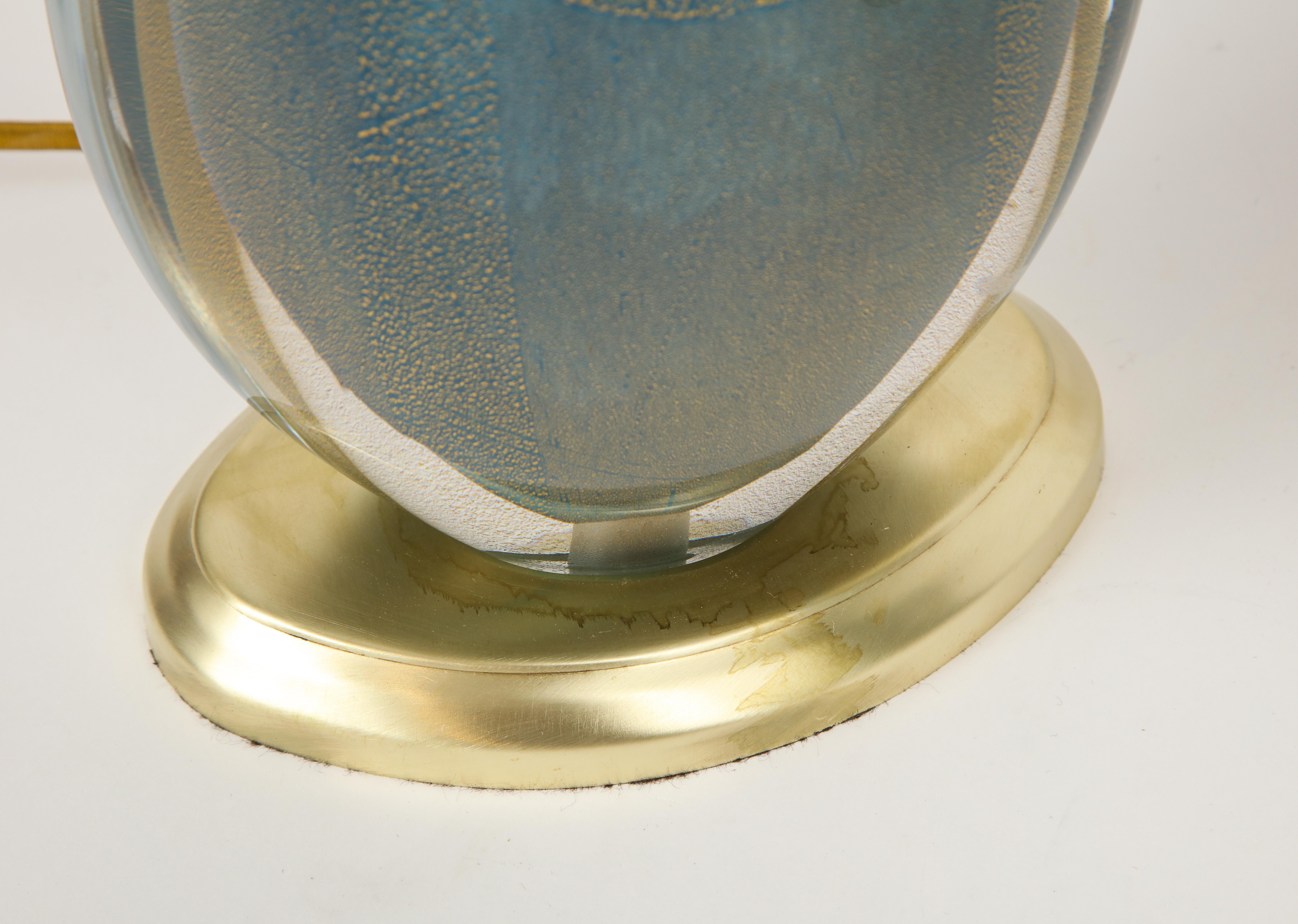 Venini Style French Blue Murano Glass Lamps 4
