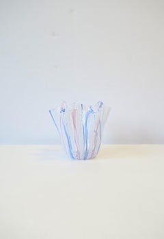 Venini Style Italian Murano Art Glass Handkerchief Vase