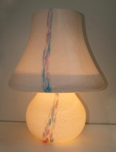 Venini Style Modern Italian Murano Glass Mushroom Table Lamp, 1980s